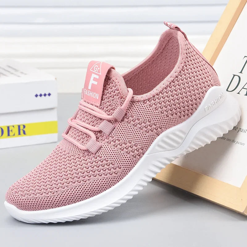 2025 Sports Running Shoes Women's Mesh Breathable Walking Women's Sports Shoes Comfortable and Fashionable Casual Sports Shoes