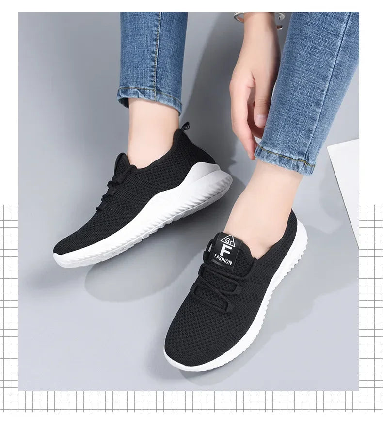 2025 Sports Running Shoes Women's Mesh Breathable Walking Women's Sports Shoes Comfortable and Fashionable Casual Sports Shoes