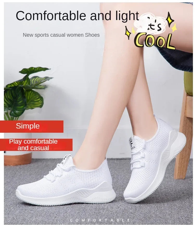 2025 Sports Running Shoes Women's Mesh Breathable Walking Women's Sports Shoes Comfortable and Fashionable Casual Sports Shoes