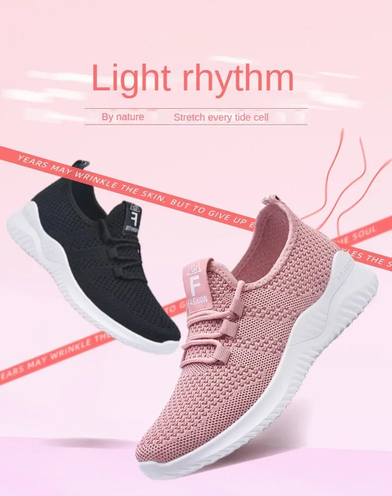 2025 Sports Running Shoes Women's Mesh Breathable Walking Women's Sports Shoes Comfortable and Fashionable Casual Sports Shoes